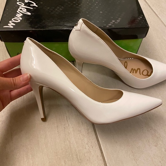 Sam Eldeman White Patent Heel - Picture 2 of 3